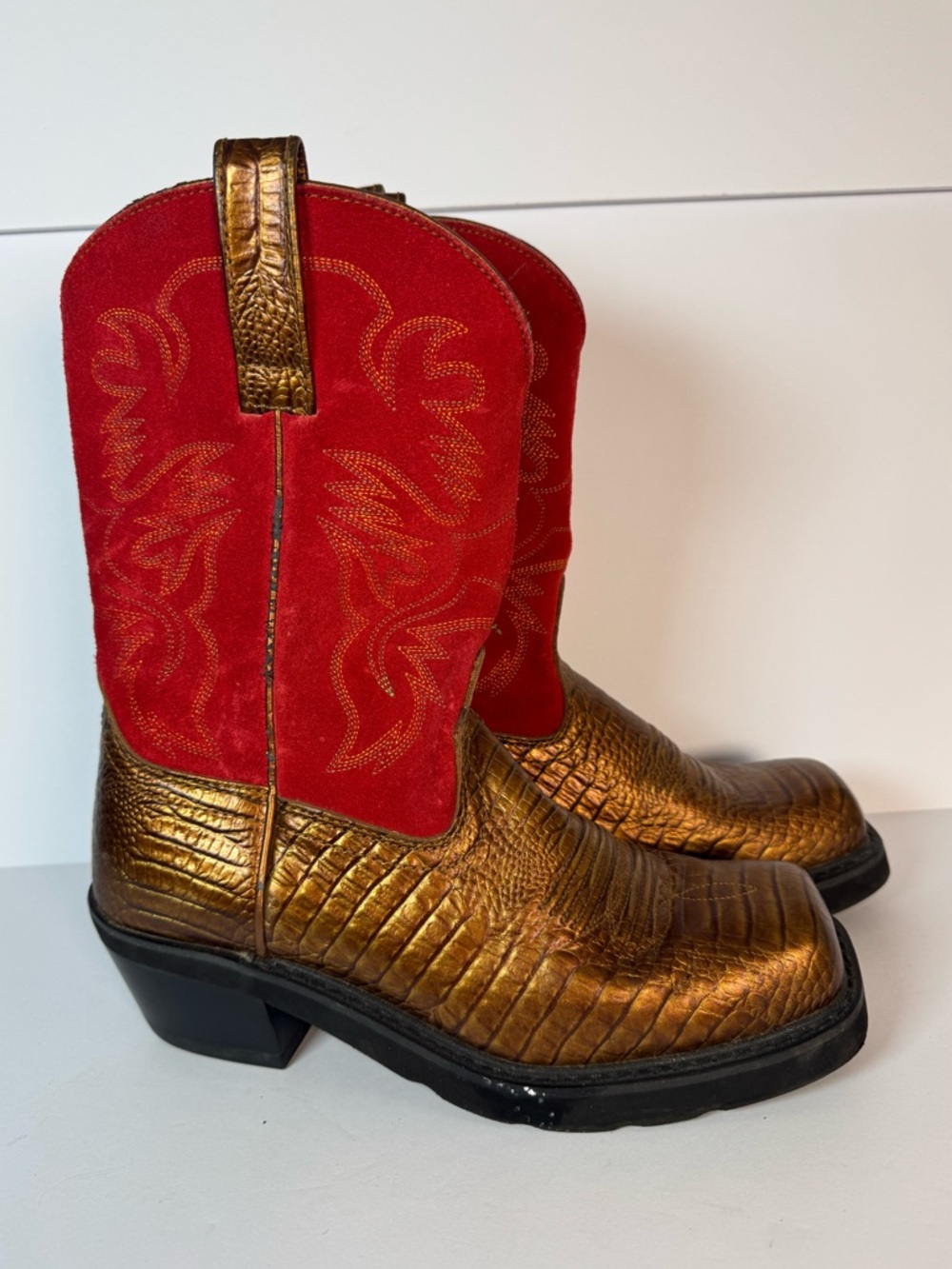 Ariat red and gold boots 8.5 B